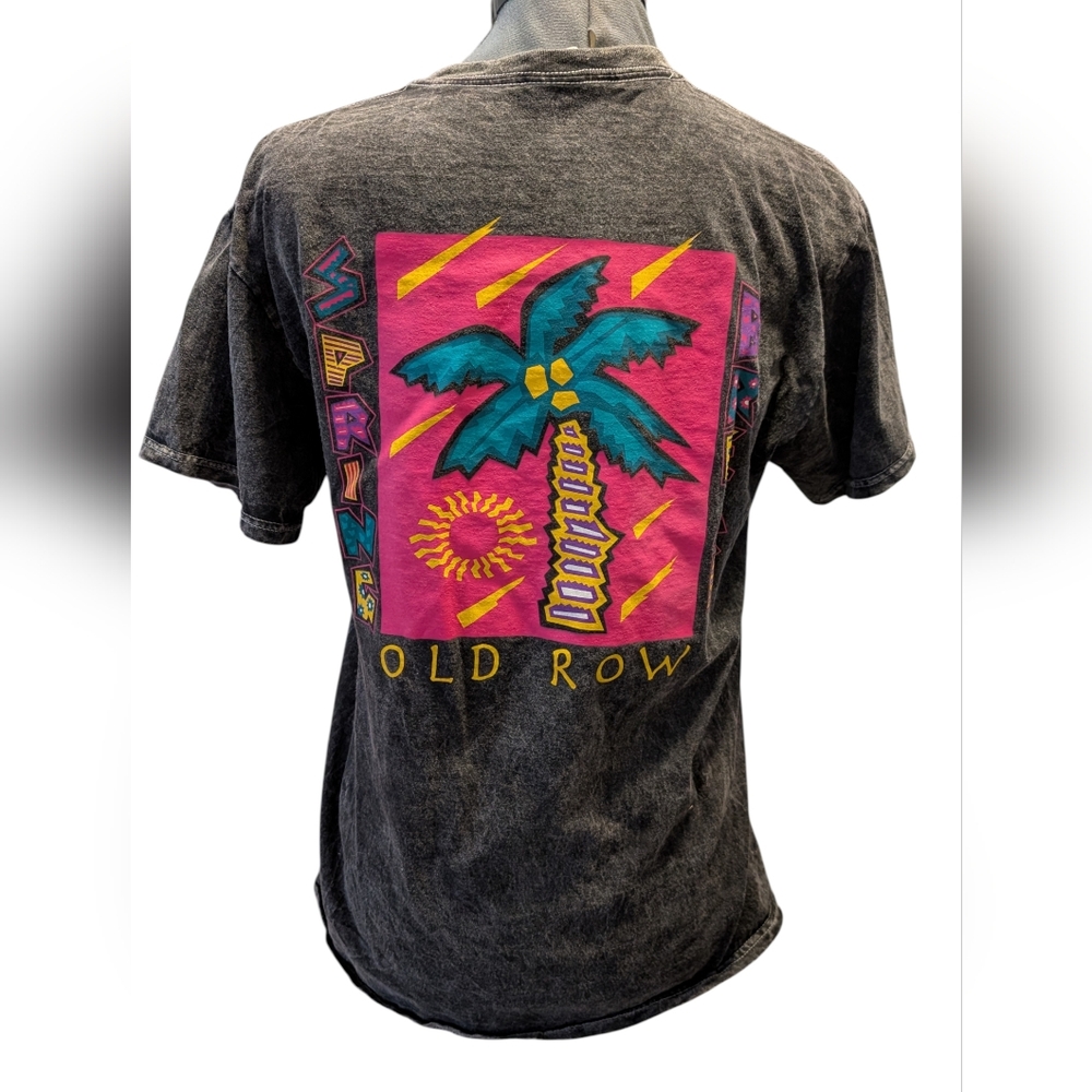 Old Row Spring‎ Break Neon Palm Tree Gray Tshirts Size Medium